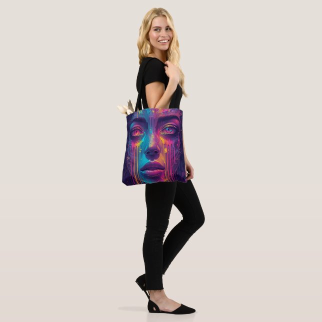 Meldende Realität Tote Bag - Trippy Psychedelic Ne (Am Model)