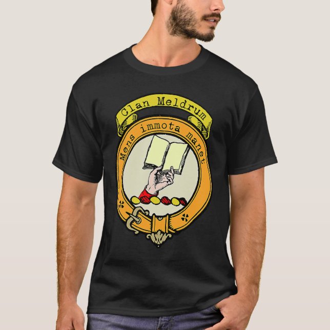 Meldrum Clan Scottish Wappen T-Shirt (Vorderseite)