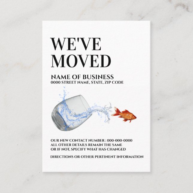 Meldung "Aus dem Wasser fließender Fisch" Visitenkarte (Vorderseite)