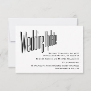 Meldung einer Hochzeit verschoben Save The Date