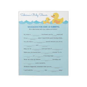 Meldung für Eltern, die als Duckknechtennisdusche Notizblock