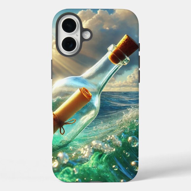 Meldung in einem Flasche-Handy-Fall Case-Mate iPhone Hülle (Rückseite)