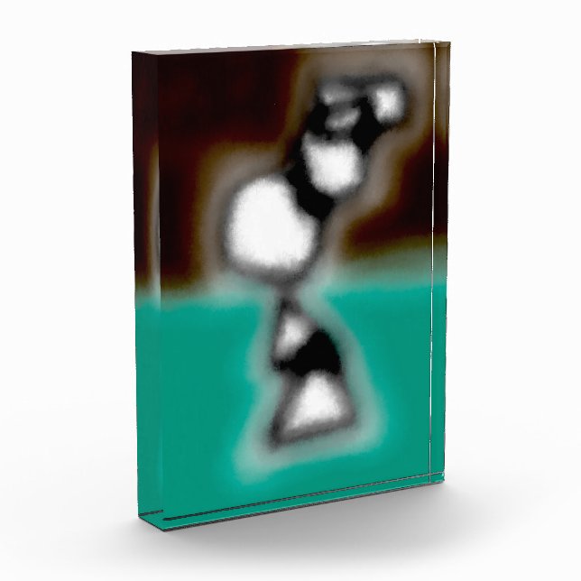 Meldung in einer Flasche: Abstrakt braun, Aquamari Fotoblock (Links)