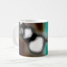 Meldung in einer Flasche: Abstrakt braun, Aquamari Kaffeetasse