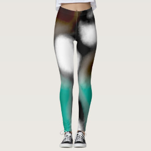 Meldung in einer Flasche: Abstrakt braun, Aquamari Leggings