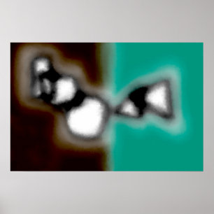 Meldung in einer Flasche: Abstrakt braun, Aquamari Poster