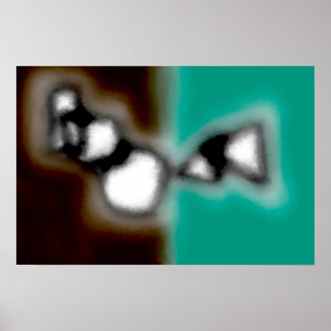 Meldung in einer Flasche: Abstrakt braun, Aquamari Poster (Vorne)