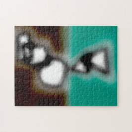 Meldung in einer Flasche: Abstrakt braun, Aquamari Puzzle
