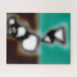 Meldung in einer Flasche: Abstrakt braun, Aquamari Puzzle