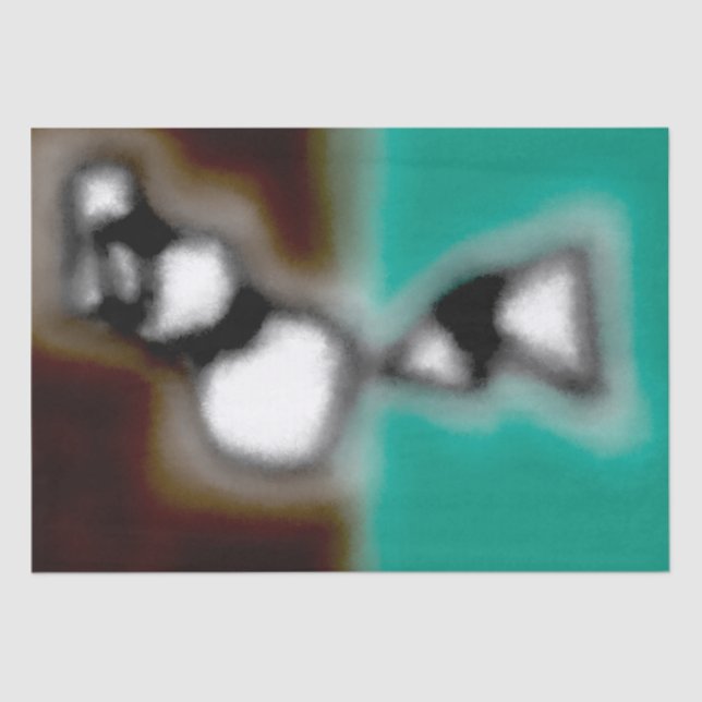 Meldung in einer Flasche: Abstrakt braun, Aquamari Seidenpapier (Vorderseite)