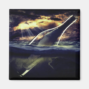 Meldung in einer Flasche Magnet