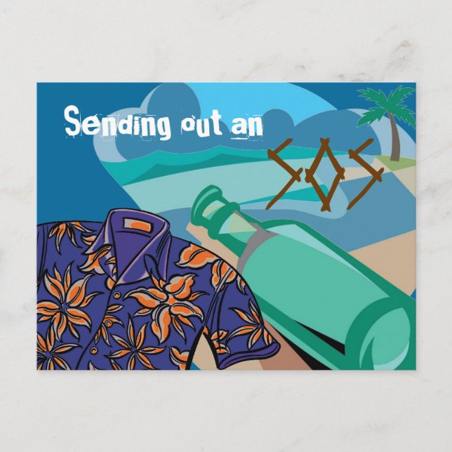 Meldung in einer Flasche Postkarte (Vorderseite)