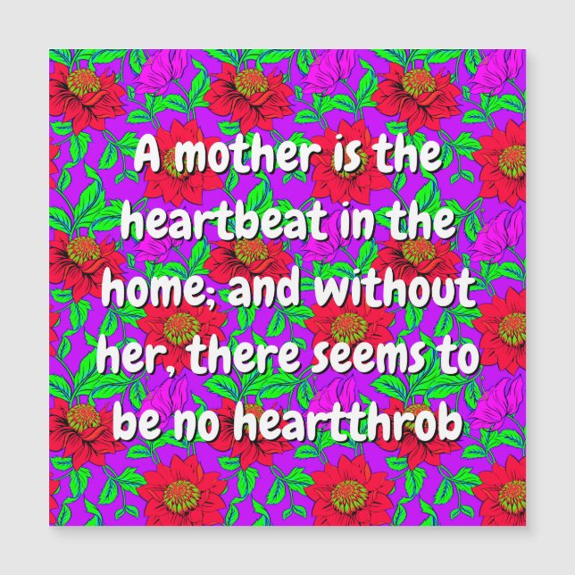 Meldung "Mama der Liebe" (rosa Blume) | Blumenkart Magnetkarte (Vorderseite)