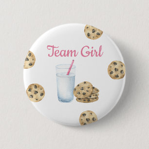 Meldung über Milch und Cookies Gender - Team Girl Button