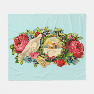 Meldung "viktorianische weiße Taube und Liebe" Fleecedecke