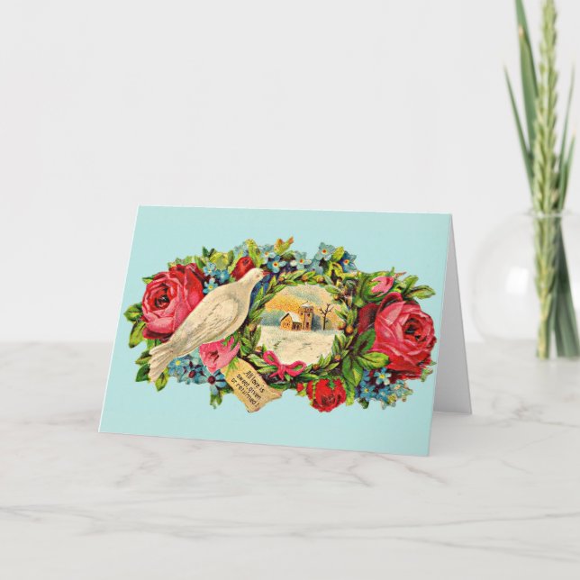 Meldung "viktorianische weiße Taube und Liebe" Karte (Vorderseite)