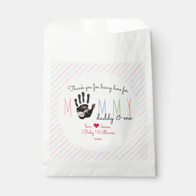 Meldung von Bump Ultrasound Niedlich Baby Shower Geschenktütchen (Vorderseite)