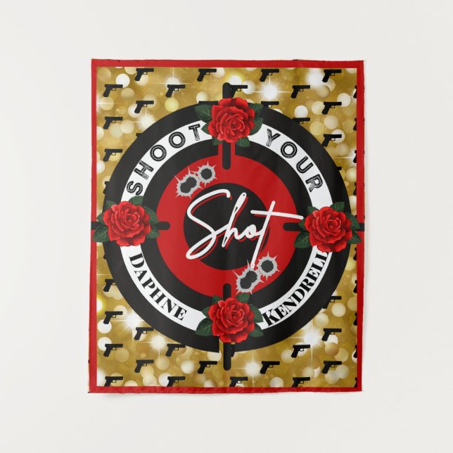 Meldung von Waffen oder Rose | Shoot your Shot Wandteppich (Vorderseite)