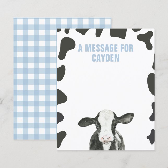 Meldungskarte der Heiligen Kuh zum ersten Geburtst (Vorne/Hinten)