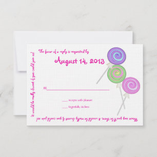 Meldungskarte für Süßigkeiten RSVP Karte