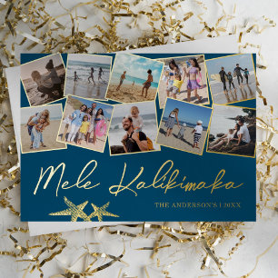 Mele Kalikimaka 10 Foto-Collage Folien-Weihnachtsk Folien Feiertagskarte