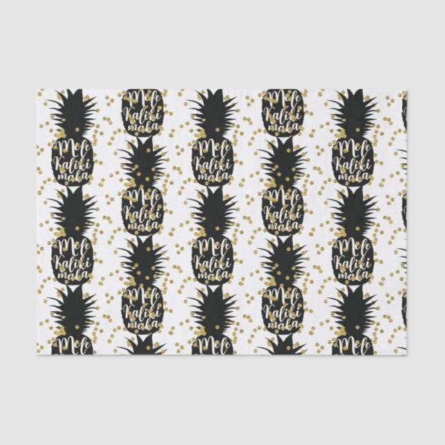 Mele Kalikimaka Ananas Hawaiianische Weihnachten Seidenpapier (Vorderseite)