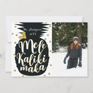 Mele Kalikimaka Ananas Weihnachts-Fotokarte Feiertagskarte