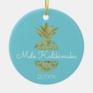 Mele Kalikimaka Ananas-Weihnachtsfeiertag Keramik Ornament