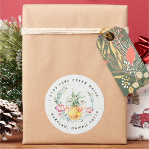 Mele Kalikimaka   Ananas Weihnachtssticker Runder Aufkleber