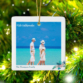 Mele Kalikimaka Beach 2 Foto Tropisches Weihnachts Keramikornament