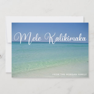 Mele Kalikimaka Beach Fotografie Hübsche Weihnacht Feiertagskarte