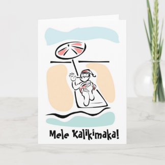 Mele Kalikimaka Beach Santa Weihnachtskarte Feiertagskarte