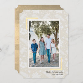 Mele Kalikimaka Beige Foto Holiday Card Einladung