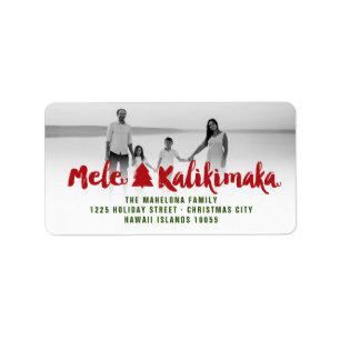 Mele Kalikimaka Brush Christmas Tree Foto Adresse Adressaufkleber