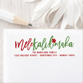 Mele Kalikimaka Brush Script Weihnachtsadresse
