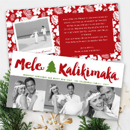 Mele Kalikimaka Brush Weihnachtsbaum 3 Multi-Foto Feiertagskarte