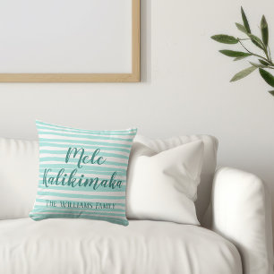 Mele Kalikimaka Chic-aquamariner Streifen Kissen
