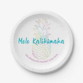Mele Kalikimaka Christmas Ananas Tropical Pappteller