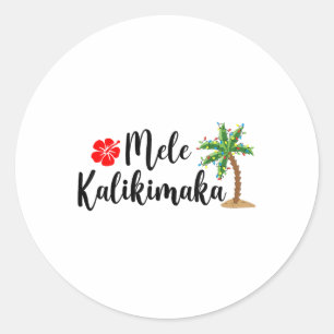 Mele Kalikimaka Christmas Beach Aloha Party Hawaii Runder Aufkleber