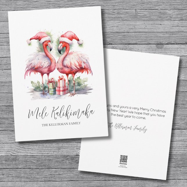Mele Kalikimaka Christmas Feiertagskarte (Watercolor Tropical Mele Kalikimaka Christmas Holiday Card)