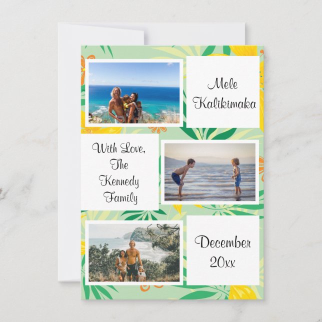 Mele Kalikimaka Christmas Foto Collage Card (Vorderseite)