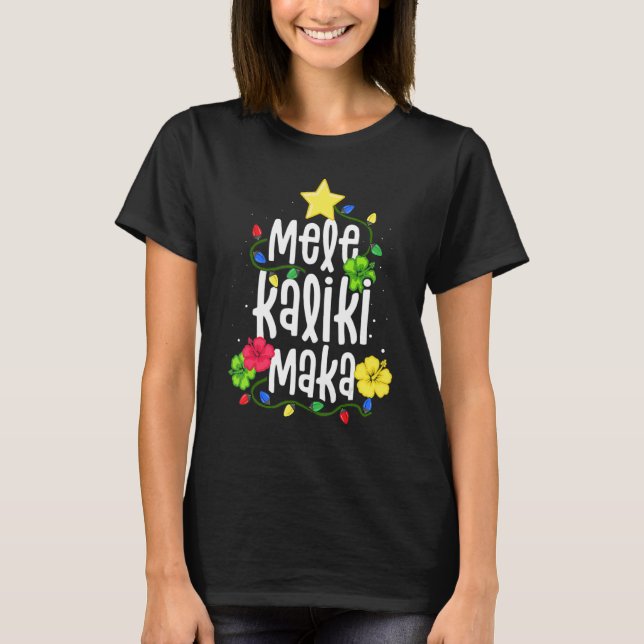 Mele Kalikimaka Christmas Hawaiian Santa Women Gir T-Shirt (Vorderseite)
