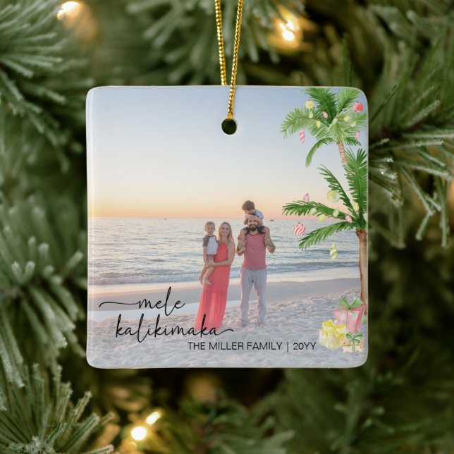  mele kalikimaka christmas Holiday Full Photo Keramikornament (Baum)