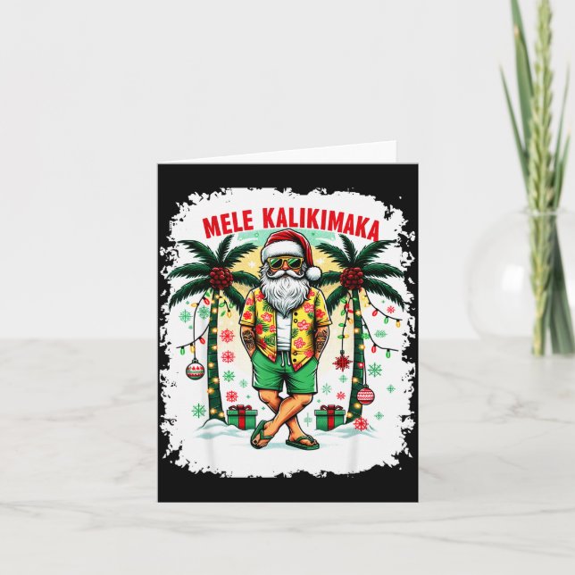 Mele Kalikimaka Christmas In July Hawaiian Santa S Karte (Vorderseite)