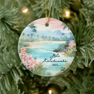 Mele kalikimaka Christmas Keramik Ornament