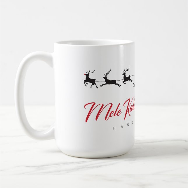 Mele Kalikimaka Christmas Santa with Hawaiian flag Kaffeetasse (Links)