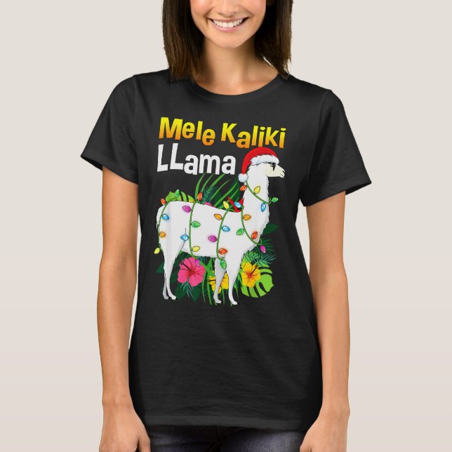 Mele Kalikimaka Christmas Shirt Hawaiian Llama X-m (Vorderseite)
