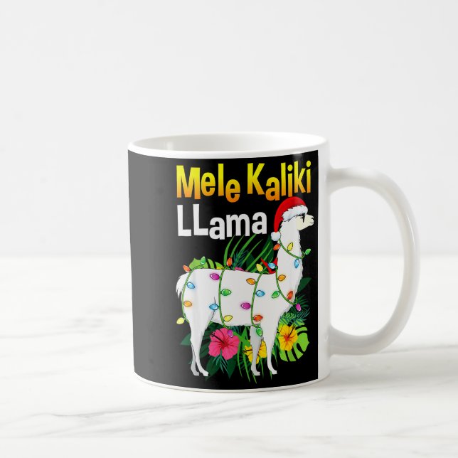 Mele Kalikimaka Christmas Shirt Hawaiian Llama X-m Kaffeetasse (Rechts)