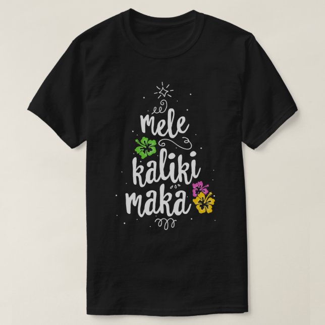 Mele Kalikimaka Christmas Tree Hawaiian Hawaii Xm T-Shirt (Design vorne)
