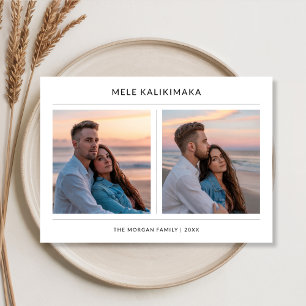 Mele Kalikimaka Coastal Sunset Couple Foto Feiertagskarte